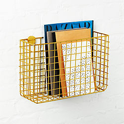 Grid Brass Magazine Rack