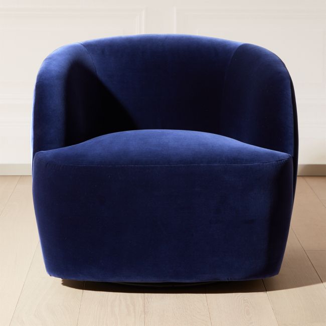 Online Designer Living Room Gwyneth Navy Velvet Chair