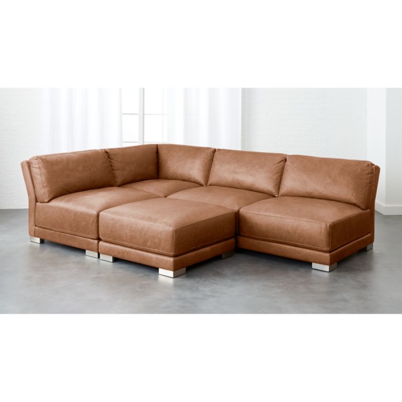 buffalo leather sectional sofa