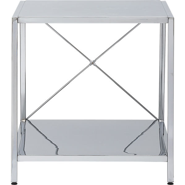 harvey chrome nightstand in bedroom furniture  CB2