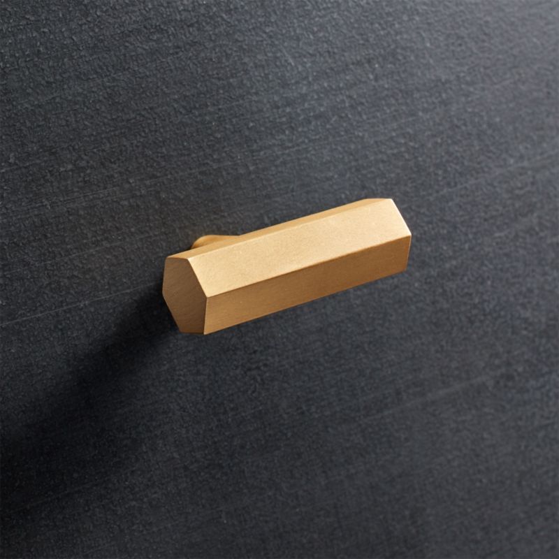 Hex Brass Bar Knob CB2