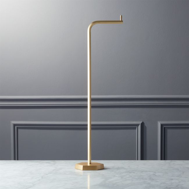 Online Designer Bathroom Hex Brass Standing Toilet Paper Holder