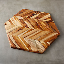 Hex Large Teak Serving Board