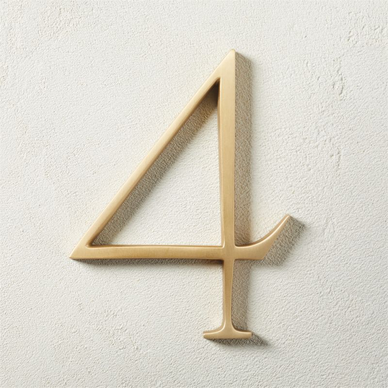 Aurele 6" Brushed Brass House Number 5