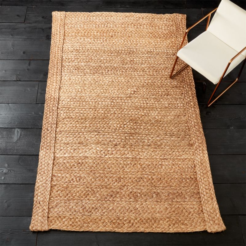 hida braided border abaca rug CB2