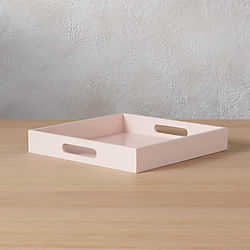 hi-gloss small square pink tray