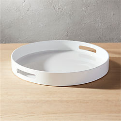 hi-gloss round white tray