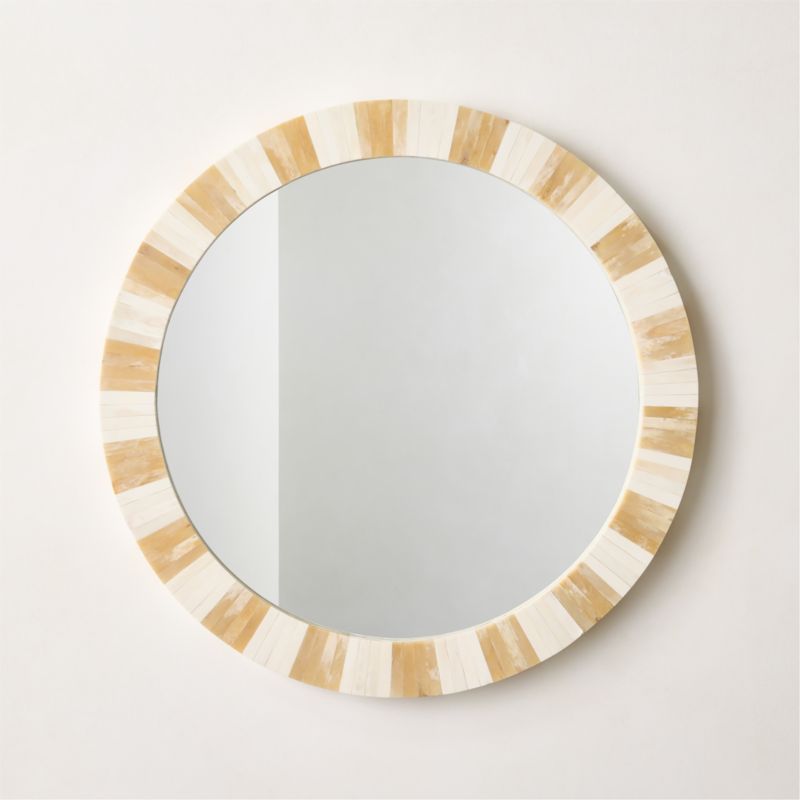 Honor Bone Inlay Round Wall Mirror 32