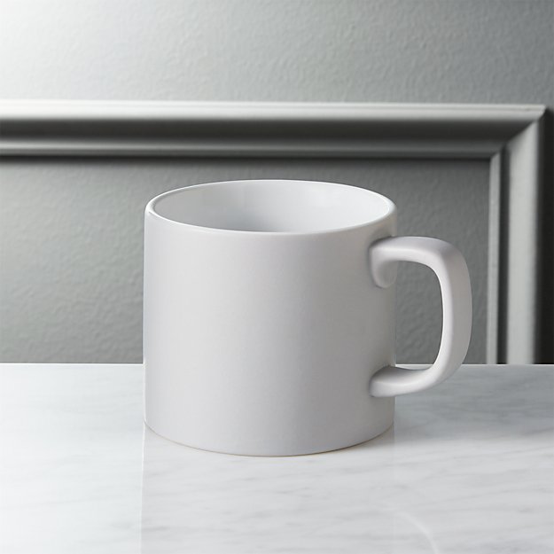 hush matte grey coffee mug CB2