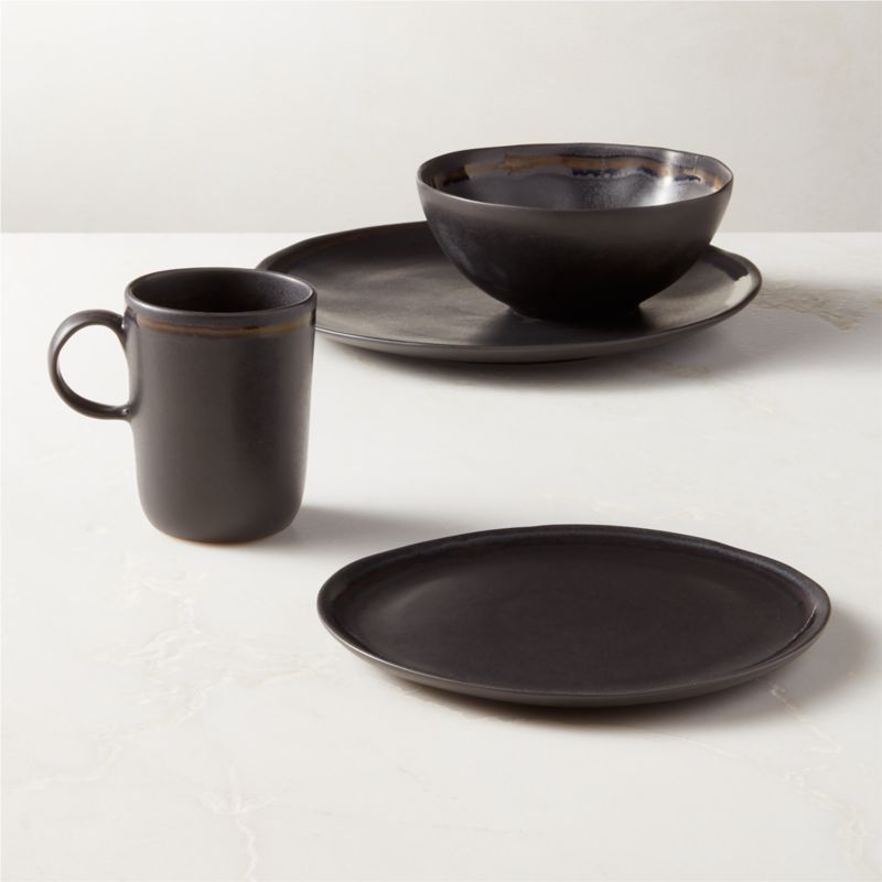 Prado 4-Piece Multicolor Dinnerware Set with Pasta Bowl with Reactive Glaze