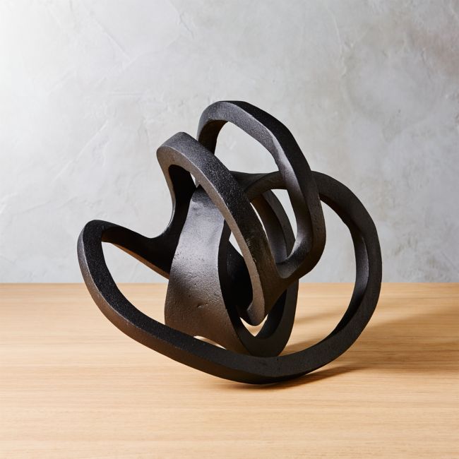 Online Designer Living Room Infinity Black Knot Sculpture