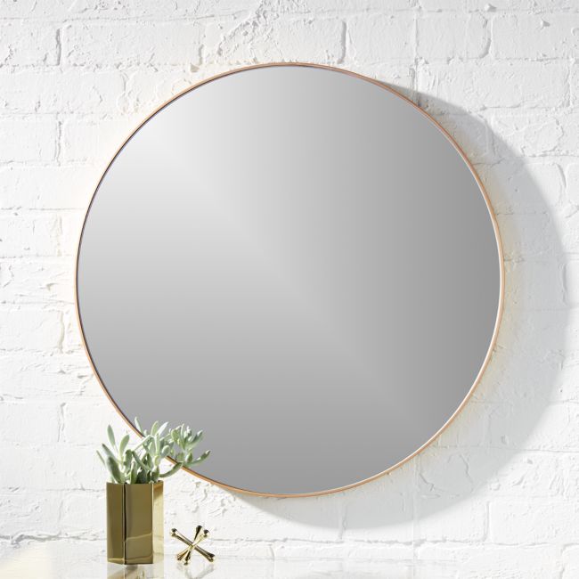 Online Designer Living Room Infinity 24" Round Brass Wall Mirror