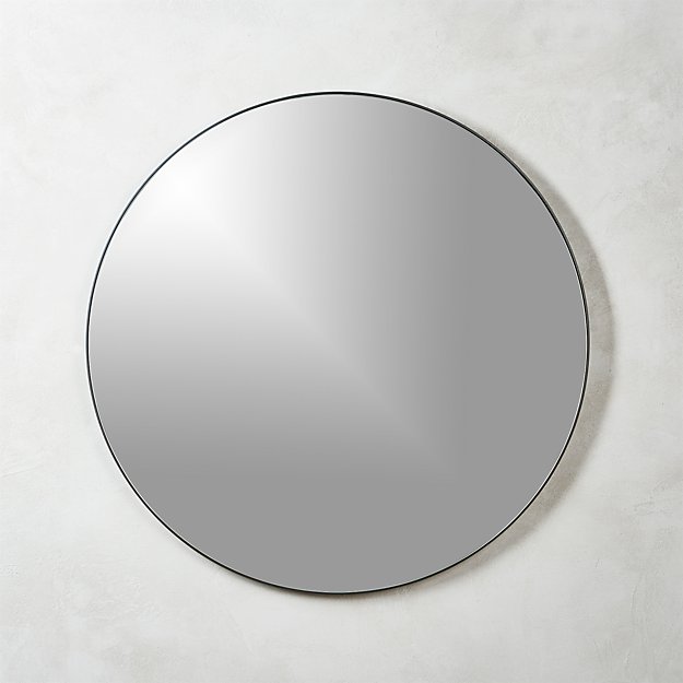 Infinity Black Round Wall Mirror 36" CB2