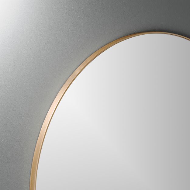 infinity 36" round brass wall mirror CB2