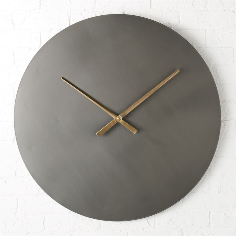iron circle 30" wall clock CB2