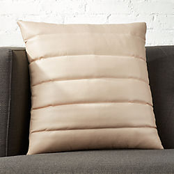 18" Izzy Ivory Leather Pillow with Down-Alternative Insert