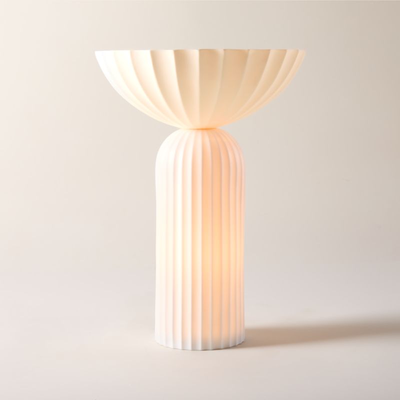 Senza White Glass Table Lamp