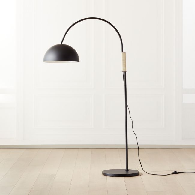 Online Designer Bedroom Jett Black Arched Floor Lamp
