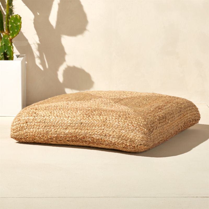 braided jute floor cushion in poufs + Reviews CB2
