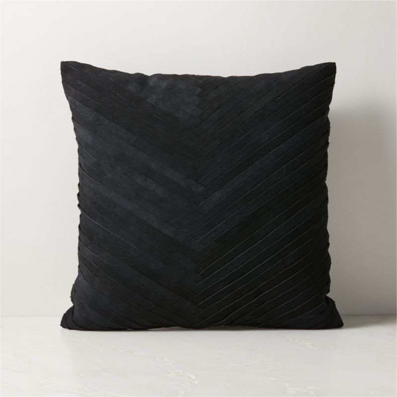 Demi Black Merino Wool Boucle Throw Pillow with Down-Alternative Insert 20"x20"