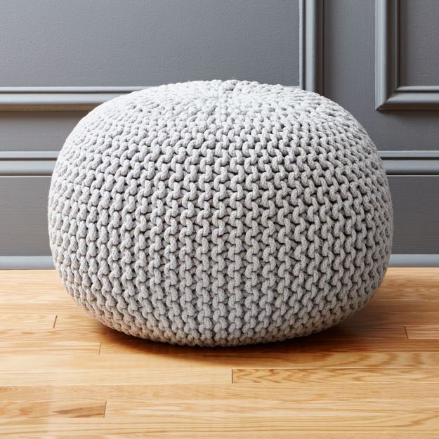 knitted silver pouf + Reviews | CB2 ship diagram 