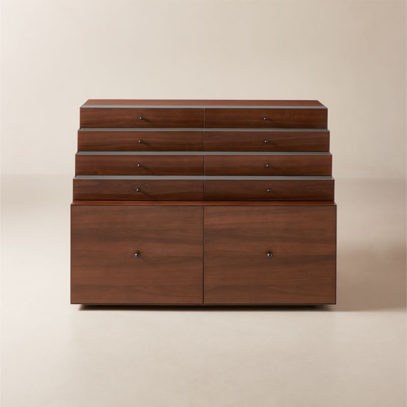 Carbon Brown Burl Wood Entryway Cabinet