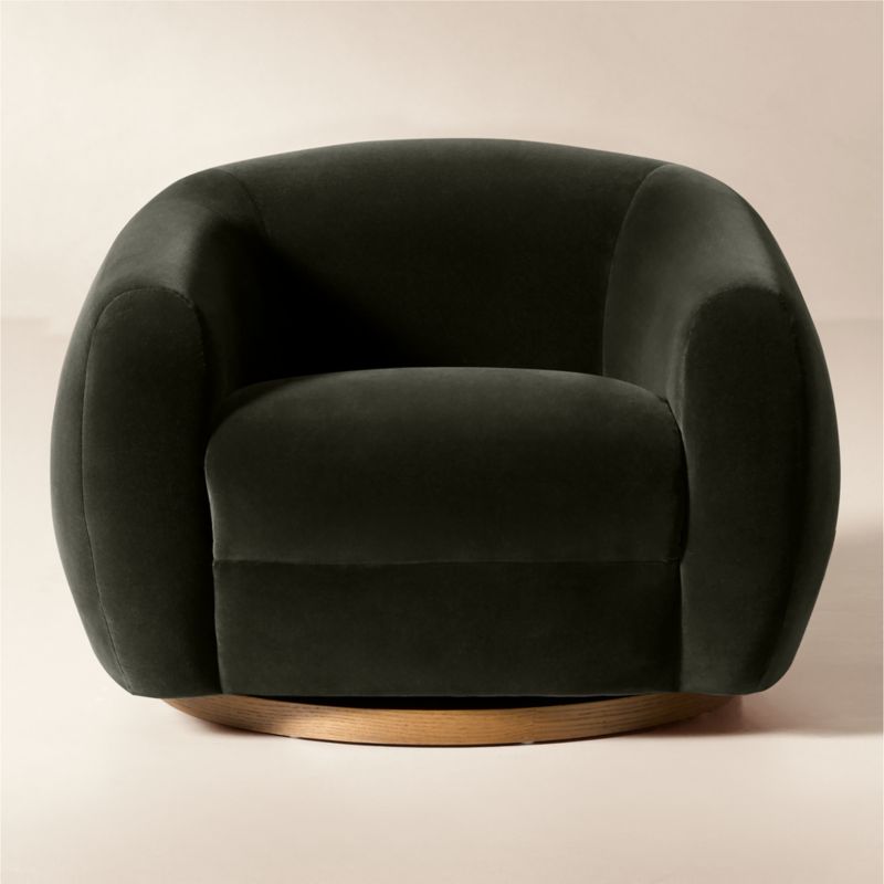 Gwyneth Black Boucle Swivel Chair by goop