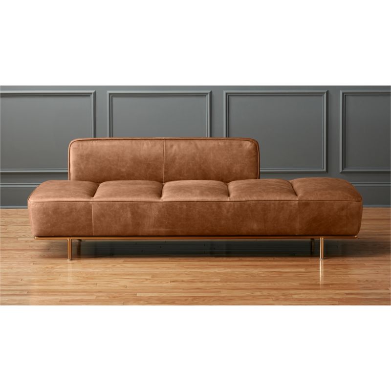 daybed brown leather sofa couch
