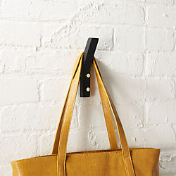 leaning edge matte black wall hook