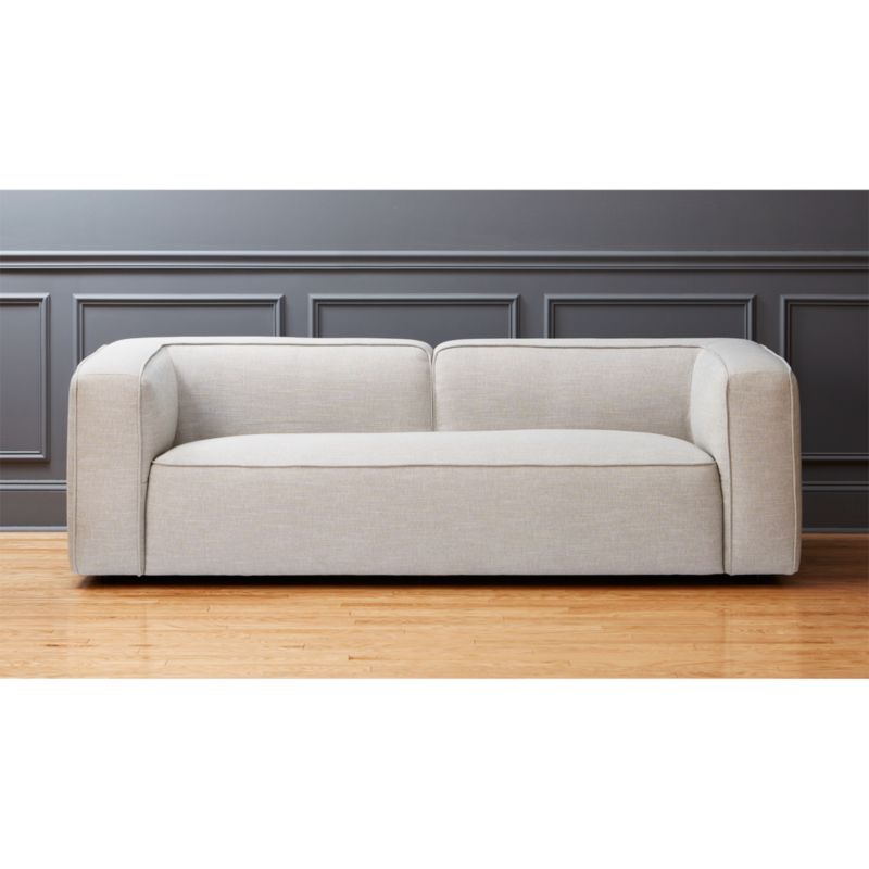 lenyx light grey overstuffed sofa CB2