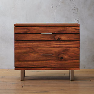 linear tall wooden chest in bedroom furniture + Reviews CB2