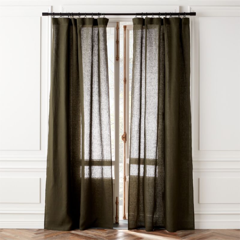 Smoked Mauve EUROPEAN FLAX™-Certified Linen Blackout Window Curtain Panel 48"x108"
