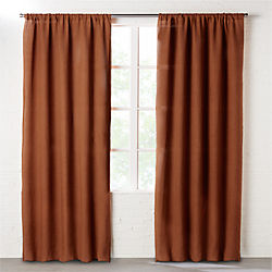 dark copper linen curtain panel