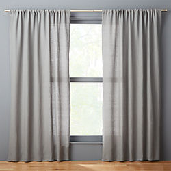 graphite linen curtain panel