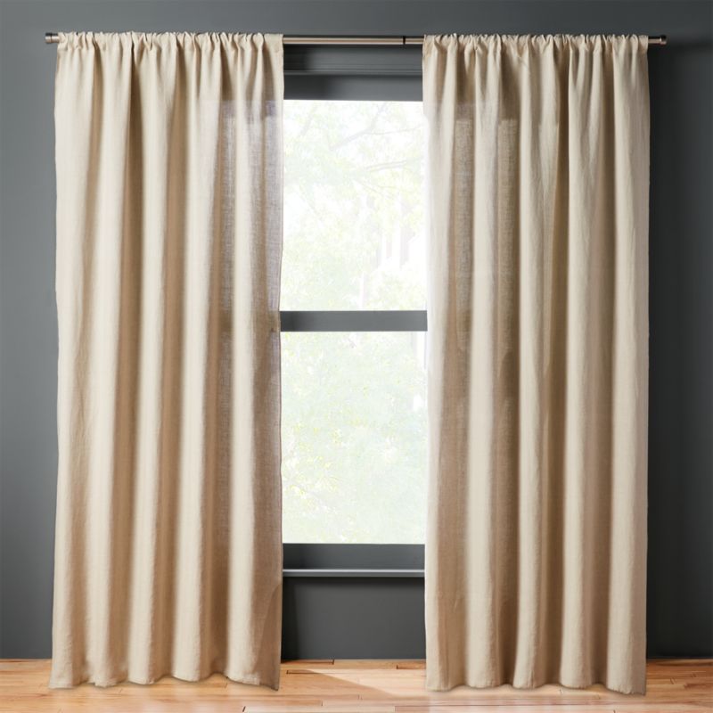 natural linen curtain panel | CB2