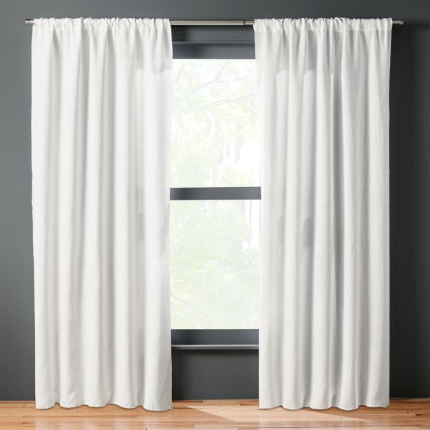 White Linen Curtains  CB2
