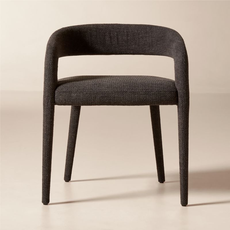 Lisette Charcoal Performance Fabric Dining Armchairs Set of 4