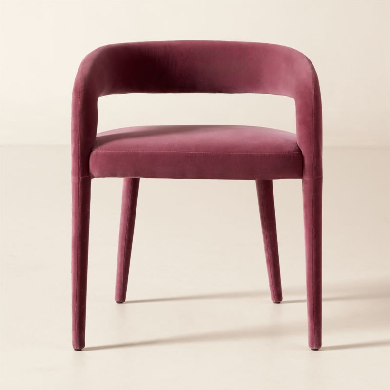 Chester Rose Velvet Barrel Dining Chair