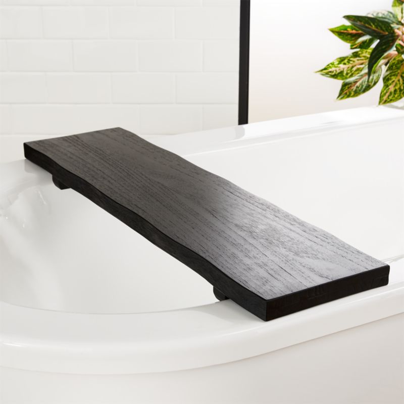 Lateral Black Teak Bath Mat 21.75"x32"