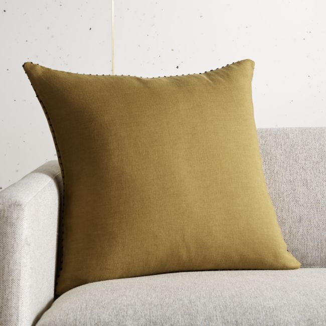 Online Designer Combined Living/Dining 18" Lumiar Dijon Pillow with Feather-Down Insert