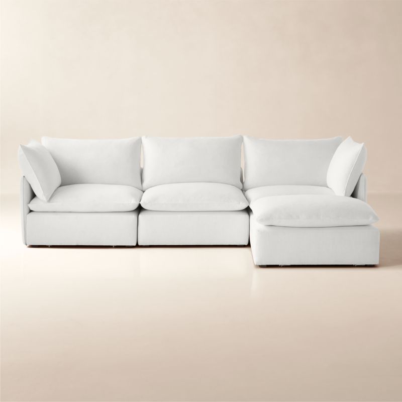 Stormo 4-Piece L-Shaped Ivory Boucle Sectional Sofa