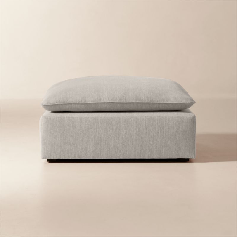Lumis Grey Performance Fabric Deep Depth Ottoman