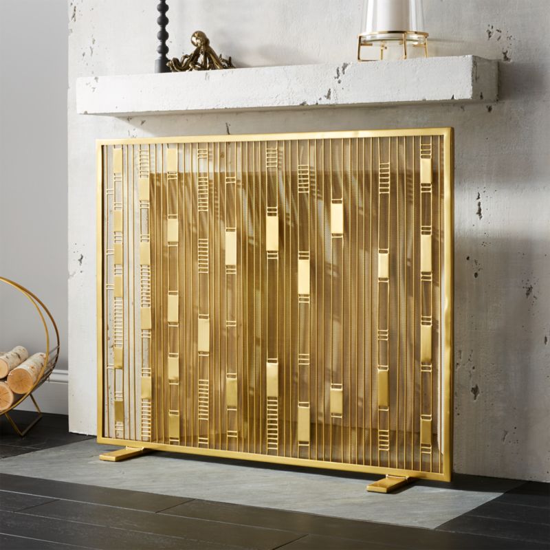Cb2 Free Shipping >> Maclyn Brass Fireplace Screen + Reviews | CB2 Cb2 Free Shipping >> Maclyn Brass Fireplace Screen + Reviews | CB2
