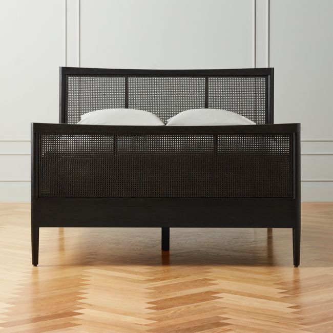 Castara Black Cane Bed  Black bedding, Rattan bedroom, Furniture