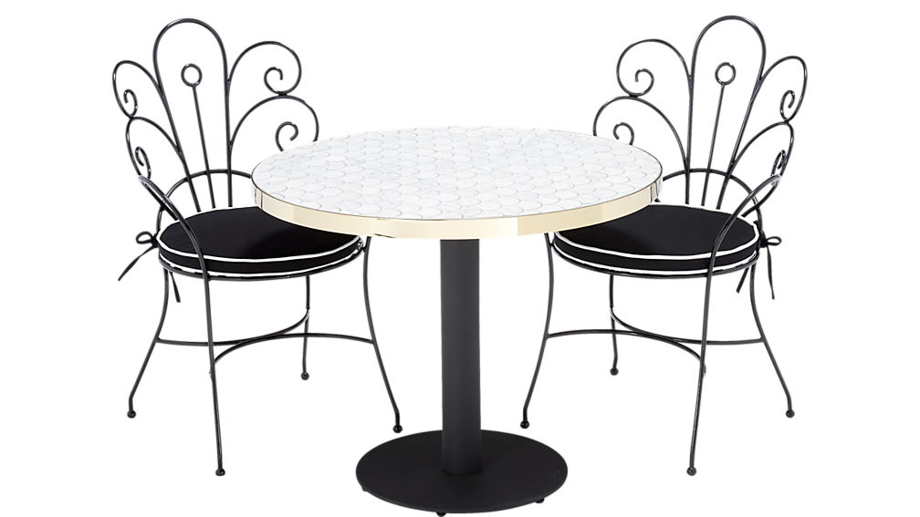 marble outdoor bistro table CB2