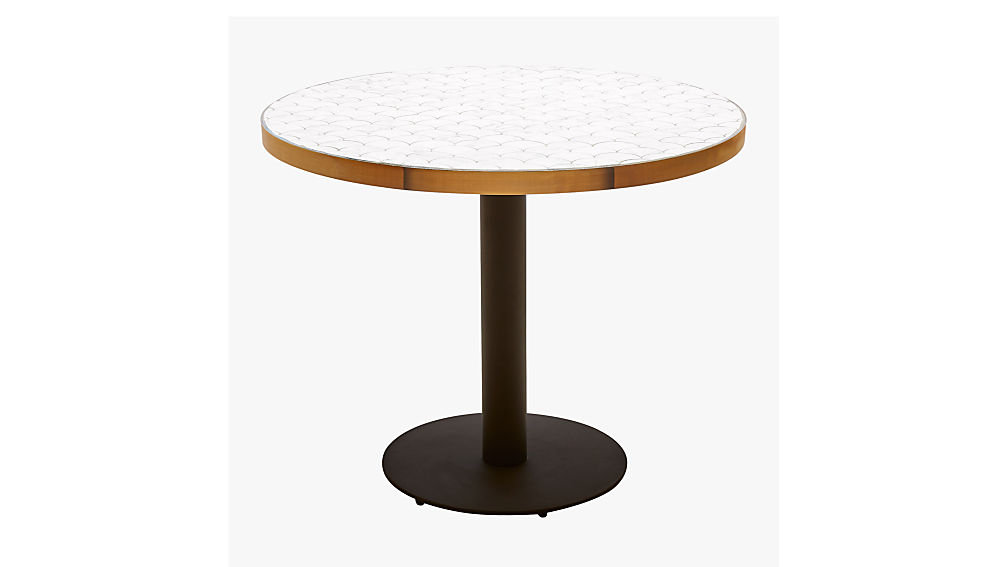 marble outdoor bistro table CB2