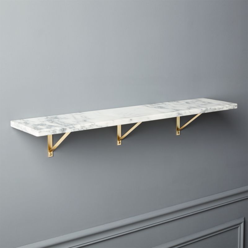 Marble Wall-Mounted Shelf 36" + Reviews | CB2