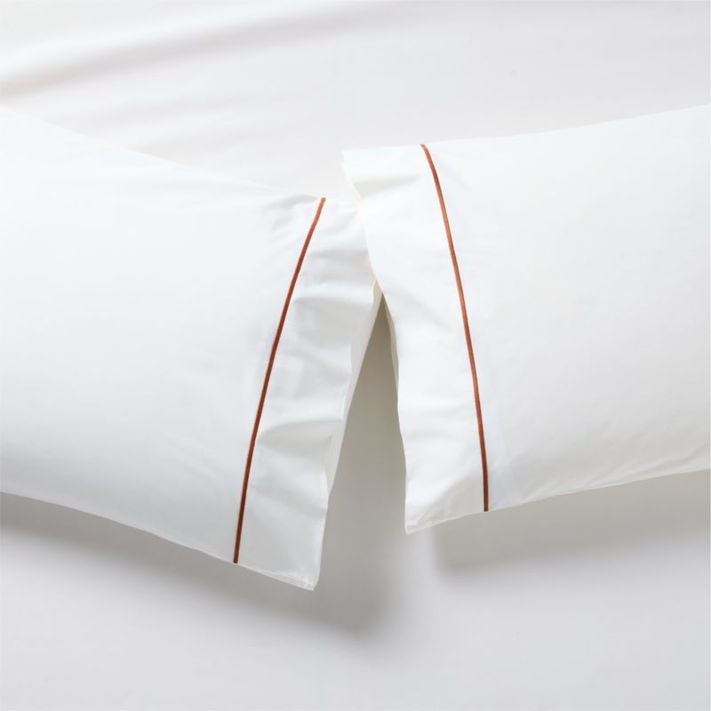 Classic Organic Cotton Sateen 520 Thread Count Ivory Standard Pillowcases Set of 2