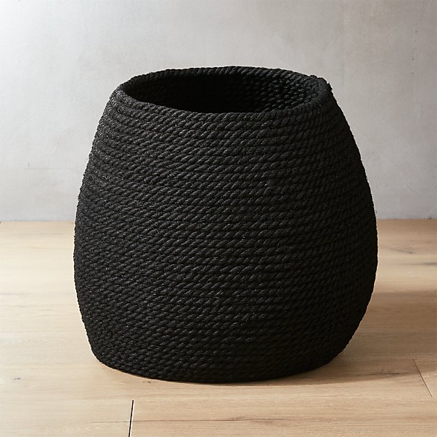 Marley Large Black Jute Basket CB2