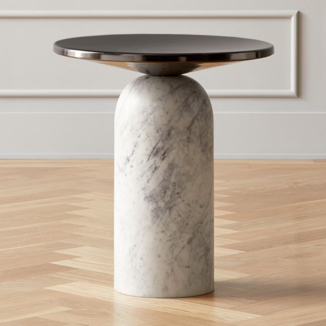 Online Designer Combined Living/Dining Martini Side Table with White Marble Base